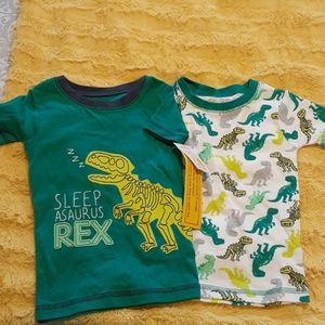 2 Dinosaur Pajama Tops-SZ 4-NWT